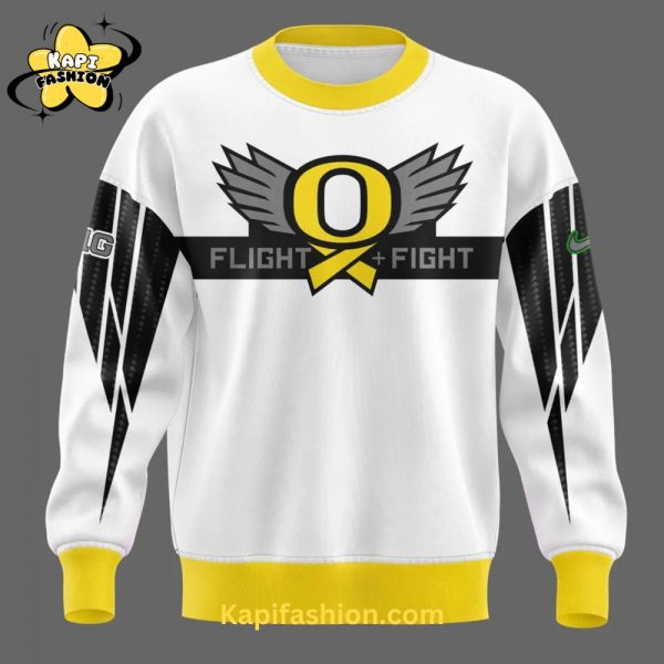 Oregon Ducks “Stomp Out Cancer” Heroes SweatShirt White Edition