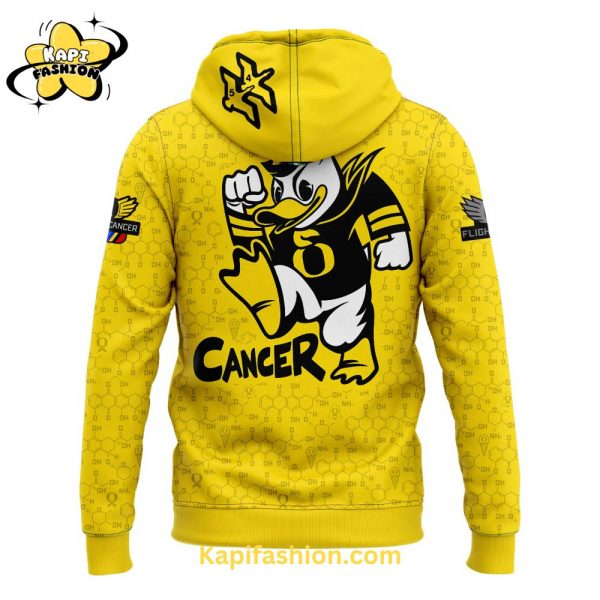 Oregon Ducks Stomp Out Cancer Limited Gold Hoodie 3