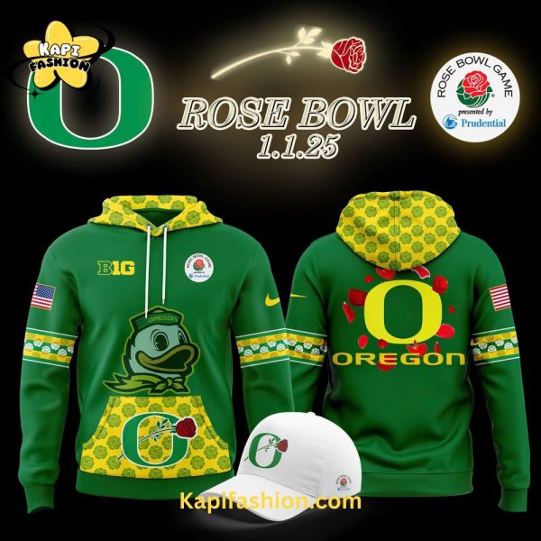 Oregon Ducks x Rose Bowl Game Hoodie Limited Green Edition 1.1.2025