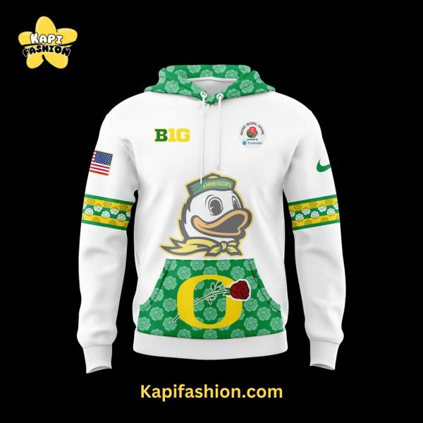 Oregon Ducks x Rose Bowl Game Hoodie Limited White Edition 1.1.2025