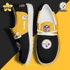 Pittsburgh Steelers Golden Canvas Loafer Shoes Custom Your Name V1