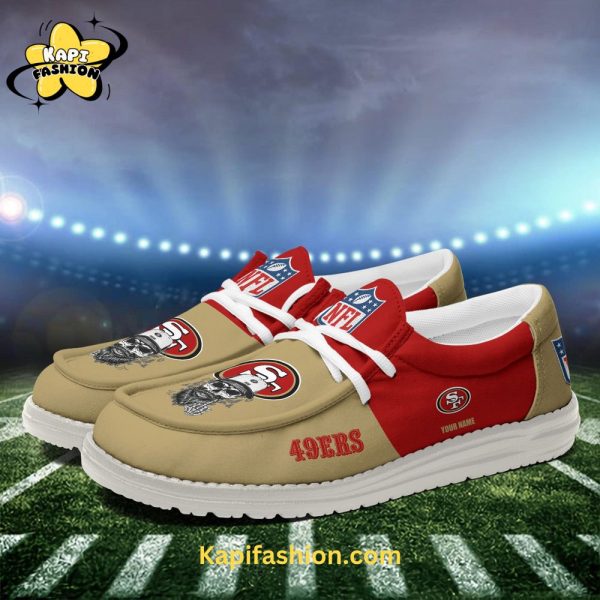 San Francisco 49ers Red Canvas Loafer Shoes Custom Your Name V1 4