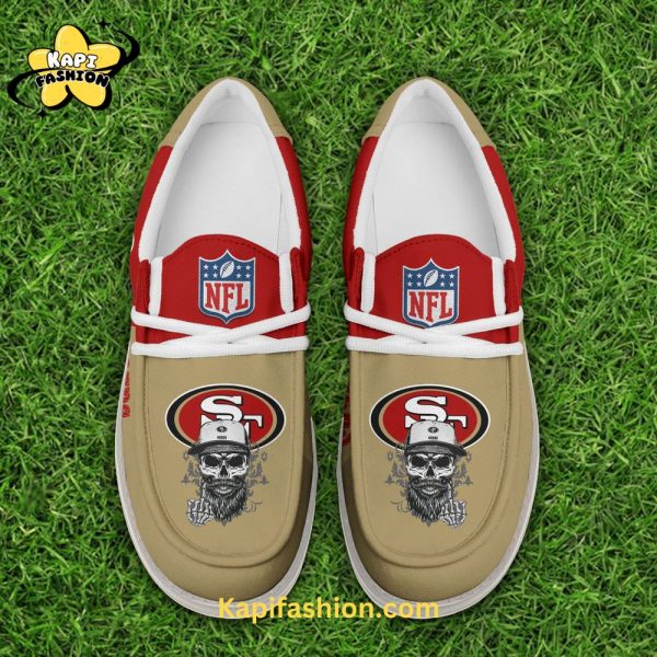 San Francisco 49ers Red Canvas Loafer Shoes Custom Your Name V1 5