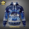 Seattle Seahawks Custom name Snow Blue Limited Hoodie V1