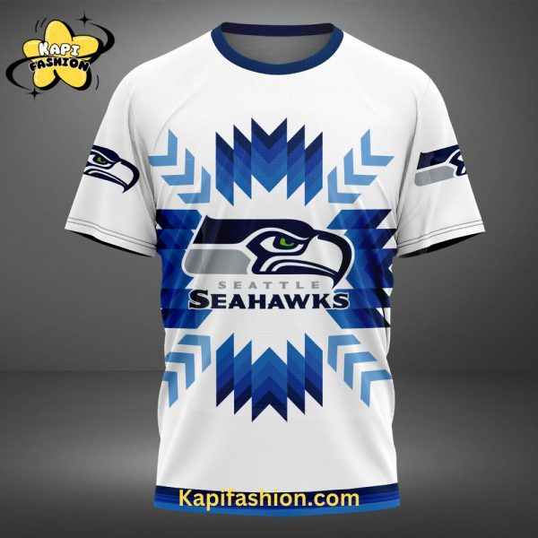 Seattle Seahawks Custom name Snow Blue Limited T Shirt