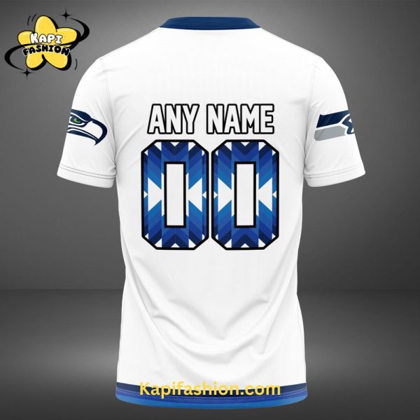 Seattle Seahawks Custom name Snow Blue Limited T Shirt