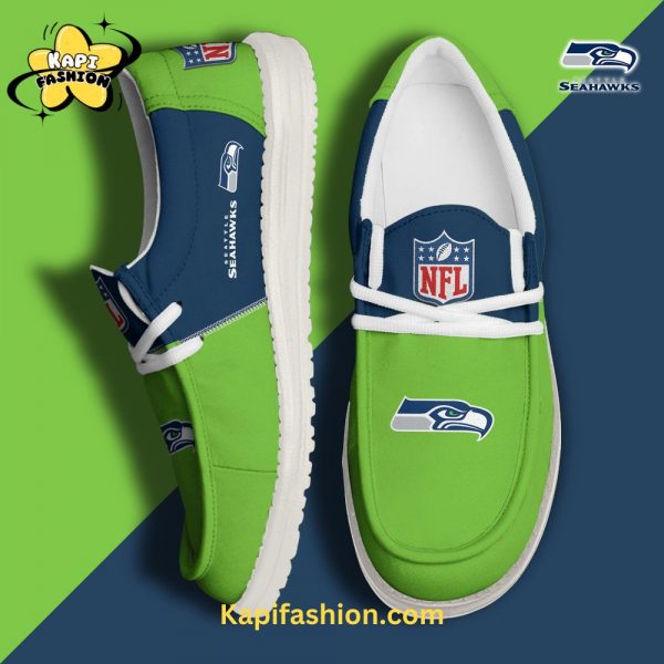 Seattle Seahawks Green Canvas Loafer Shoes Custom Your Name