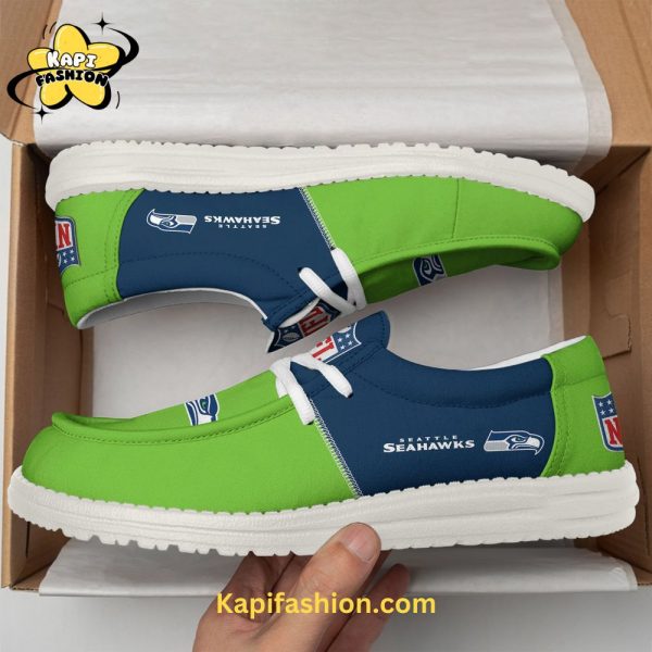 Seattle Seahawks Green Canvas Loafer Shoes Custom Your Name 3