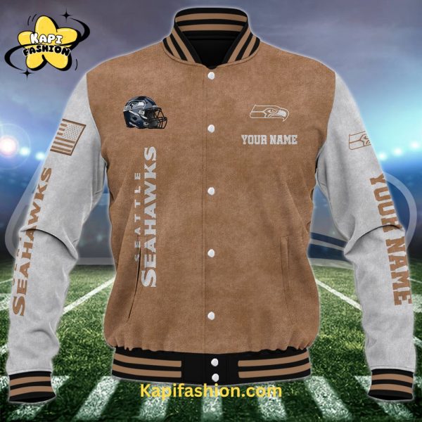 Seattle Seahawks Personalized Baseball Jacket