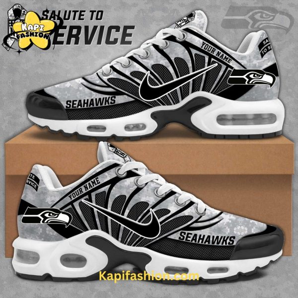 Seattle Seahawks Veterans Day Air Max Black and White Limited Edition