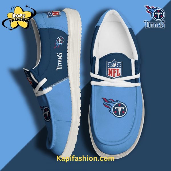 Tennessee Titans Blue Canvas Loafer Shoes Custom Your Name