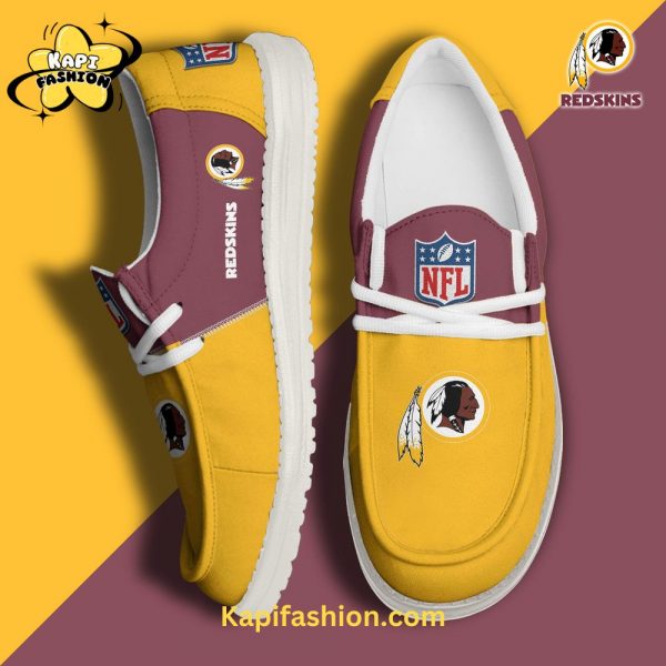 Washington Redskins Golden Canvas Loafer Shoes Custom Your Name