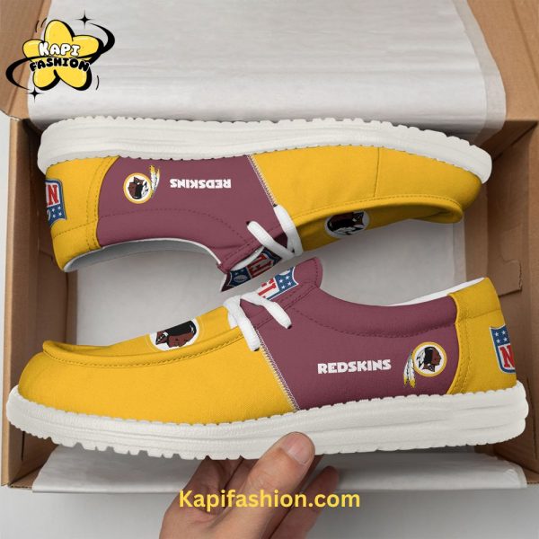 Washington Redskins Golden Canvas Loafer Shoes Custom Your Name 3