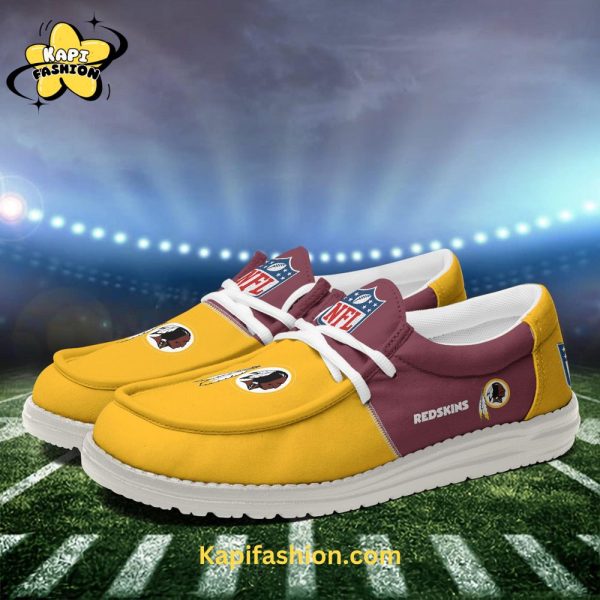 Washington Redskins Golden Canvas Loafer Shoes Custom Your Name 4