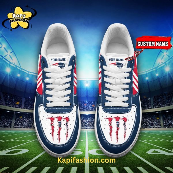 Custom Name New England Patriots White Air Force 1