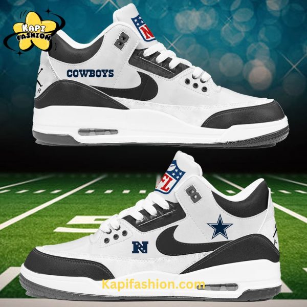 Dallas Cowboys Custom Name Air Jordan 3 Limited White Black Edition