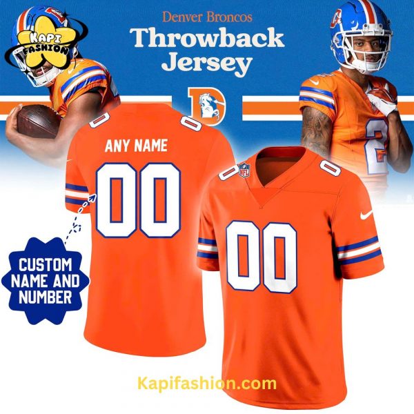 Denver Broncos Mile High Collection 1977 Throwback Player Game Orange Jersey