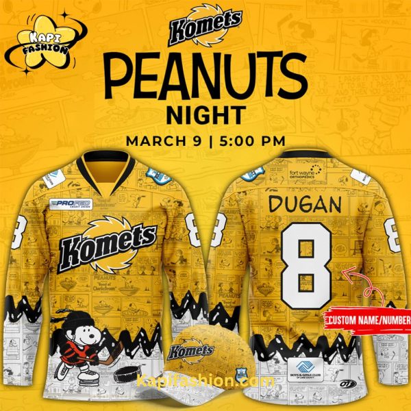 Fort Wayne Komets “75th Anniversary of Peanuts” Jersey – Special Edition