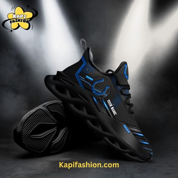 Indianapolis Colts Max soul shoes – Custom Name Full Black Edition