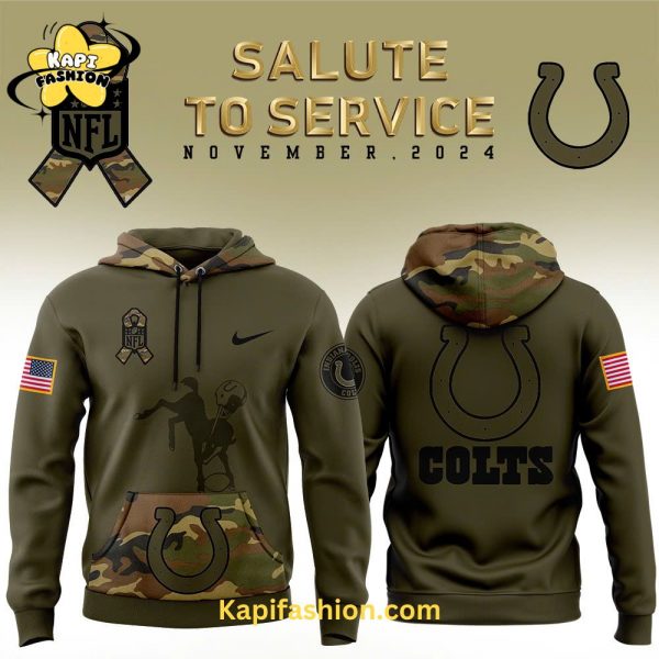 Indianapolis Colts Nike Camo Salute to Service Club Fleece Pullover Hoodie V1