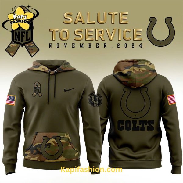 Indianapolis Colts Nike Camo Salute to Service Club Fleece Pullover Hoodie V3