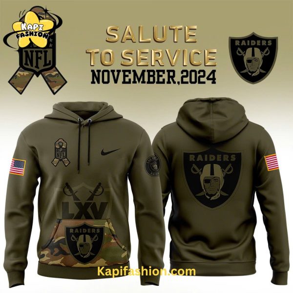 Las Vegas Raiders Nike Camo Salute to Service Club Fleece Pullover Hoodie V1