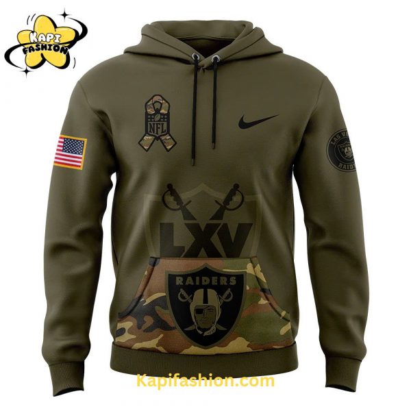 Las Vegas Raiders Nike Camo Salute to Service Club Fleece Pullover Hoodie V1