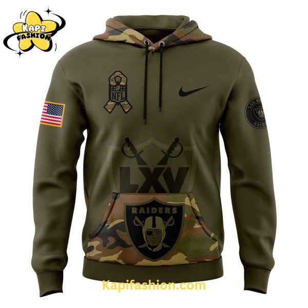 Las Vegas Raiders Nike Camo Salute to Service Club Fleece Pullover Hoodie V2