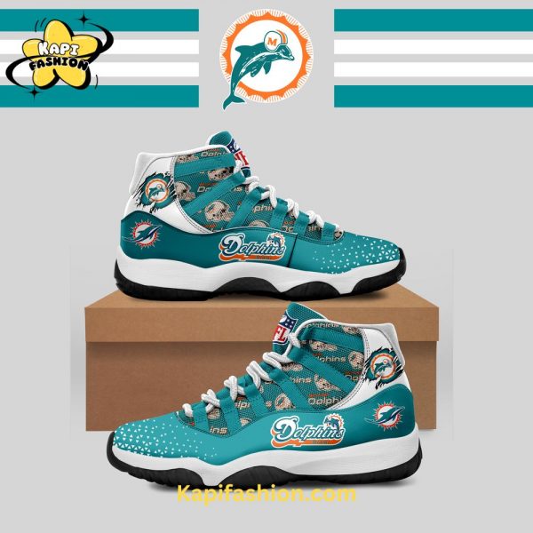 Limited NFL Miami Dolphins Throwback NFL Miami Dolphins Air Jordan 11