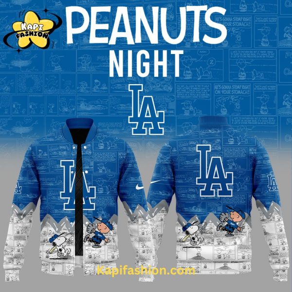 Los Angeles Dodgers 75th Anniversary of Peanuts Baseball Button Jacket 2