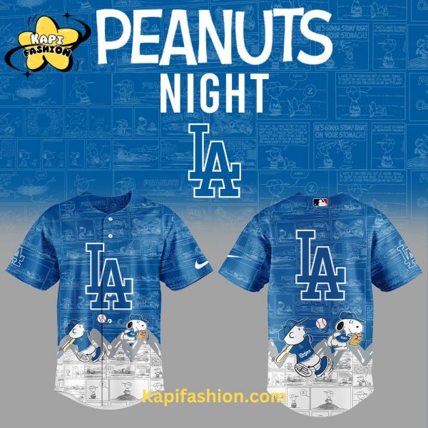 Los Angeles Dodgers 75th Anniversary of Peanuts Jersey