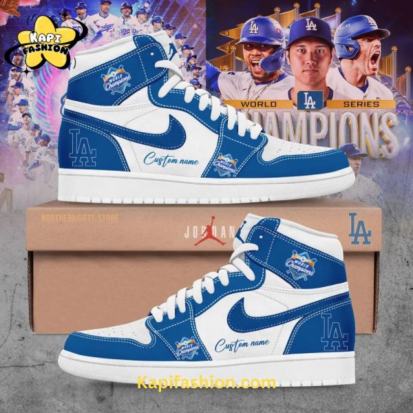 Los Angeles Dodgers World Series Champions Custom Name Air Jordan 1