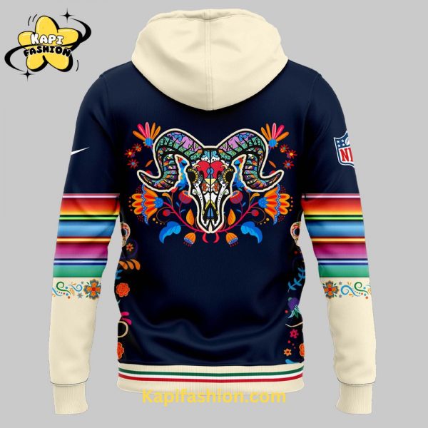 Los Angleles Rams 2024 NFL Dia De Los Muertos Premium Limited Pullover Hoodie 2