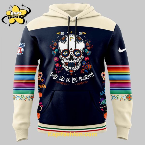 Los Angleles Rams 2024 NFL Dia De Los Muertos Premium Limited Pullover Hoodie 3