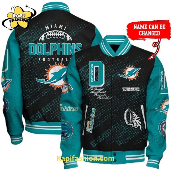 Miami Dolphins Baseball Jacket Custom Name