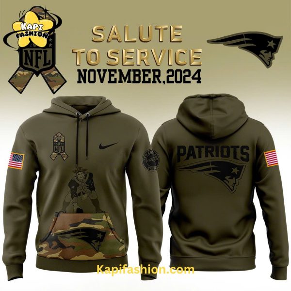 New England Patriots Nike Camo Salute to Service Club Fleece Pullover Hoodie