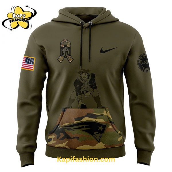 New England Patriots Nike Camo Salute to Service Club Fleece Pullover Hoodie