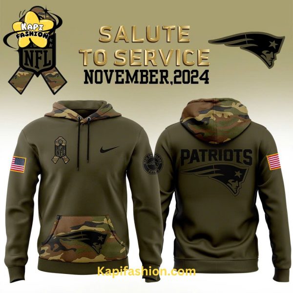 New England Patriots Nike Camo Salute to Service Club Fleece Pullover Hoodie V2