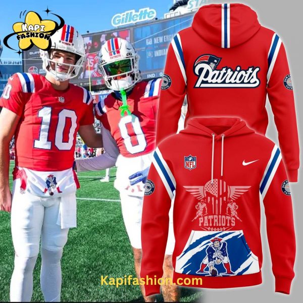 New England Patriots Throwback threads Premium Limited Pullover Red Hoodie