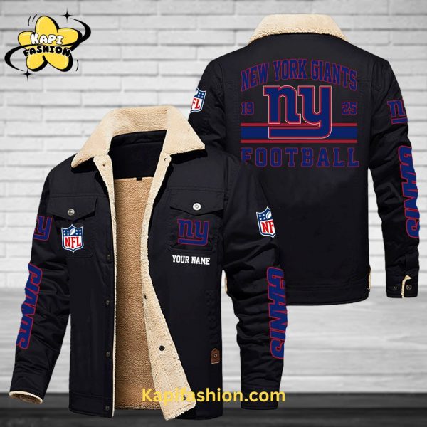 New York Giants-NFL Custom Name Fleece Jacket Black Edition