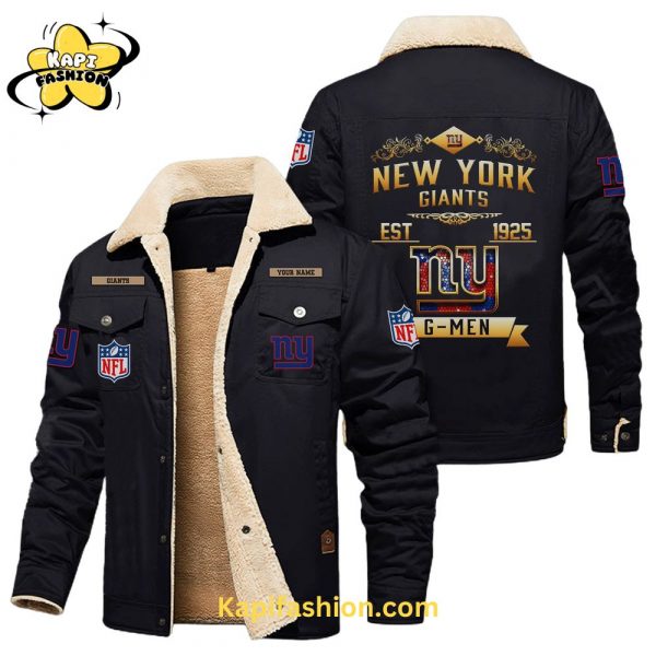 New York Giants-NFL Custom Name Fleece Jacket Gold Edition