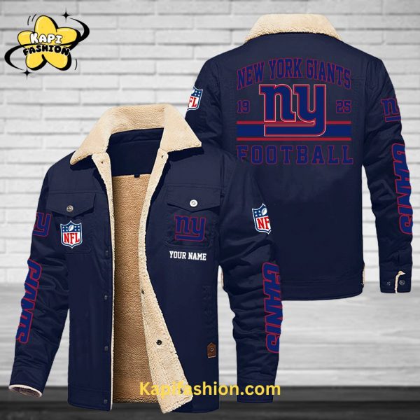 New York Giants-NFL Custom Name Fleece Jacket Navy Edition