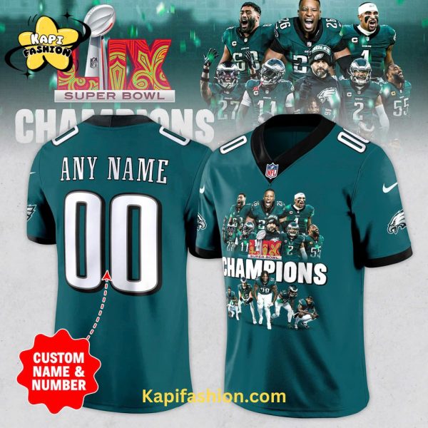 Philadelphia Eagles Super Bowl LIX Champions 2025 Football Jersey