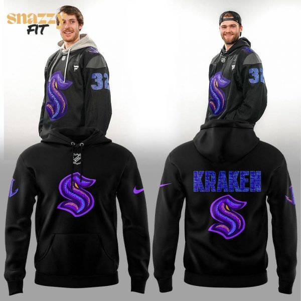 Seattle Kraken Black Hockey History Night Hoodie 1