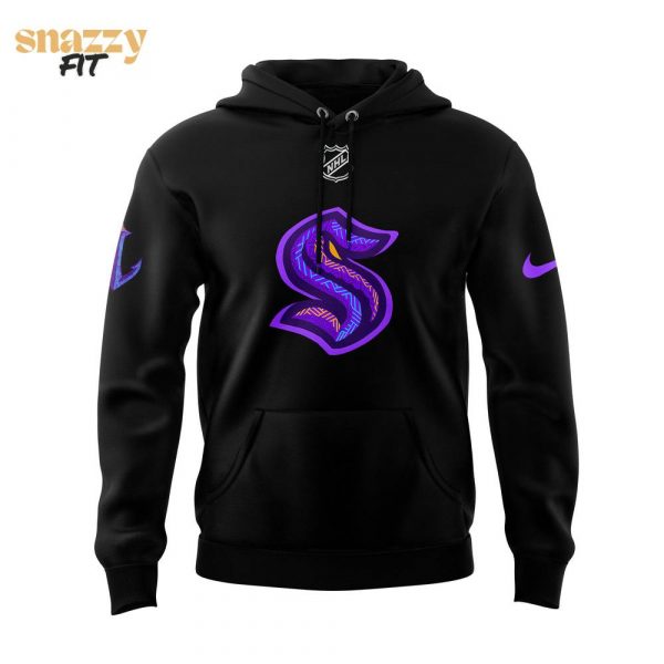 Seattle Kraken Black Hockey History Night Hoodie 1