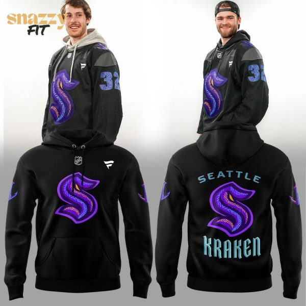 Seattle Kraken Black Hockey History Night Hoodie 2