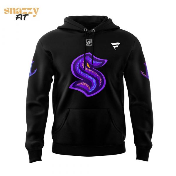 Seattle Kraken Black Hockey History Night Hoodie 2