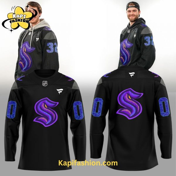 Seattle Kraken Black Hockey History Night Jersey 1