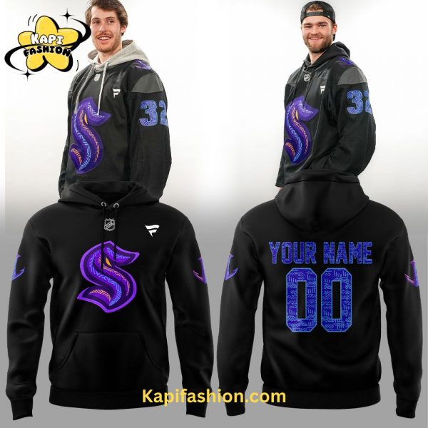 Seattle Kraken Black Hockey History Night Personalized Hoodie