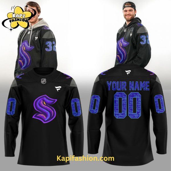 Seattle Kraken Black Hockey History Night Personalized Limited Edition Jersey 1